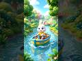 🚤 Baby Bunny Boat Adventure!#babyrhymes #nurseryrhymes #boatsong #bunnycartoon #kidsvideos #shorts