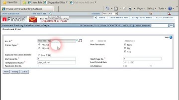 Passbook Printing | finacle me passbook print kaise kare | how to print passbook in finacle