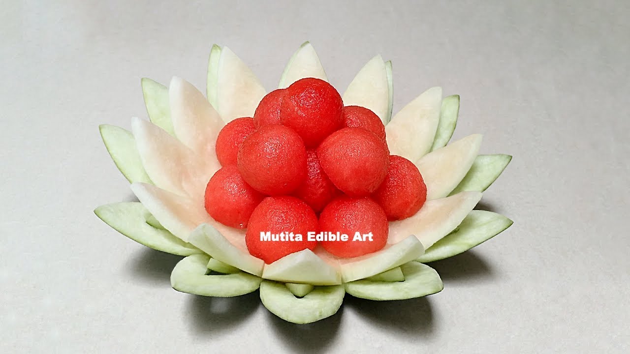 Easy Simple Watermelon Flower Design Beginners Lesson 99 by Mutita