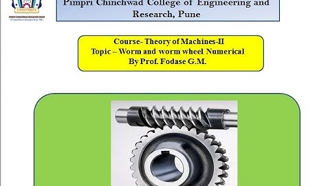 Numerical on worm and worm gear explained by Prof.Fodase G.M.