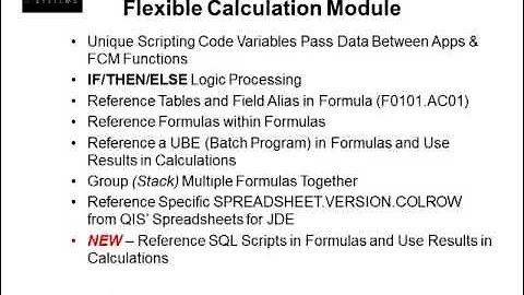 Flexible Calculation Module for JD Edwards EnterpriseOne