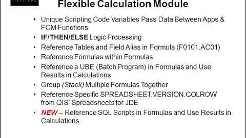Flexible Calculation Module for JD Edwards EnterpriseOne