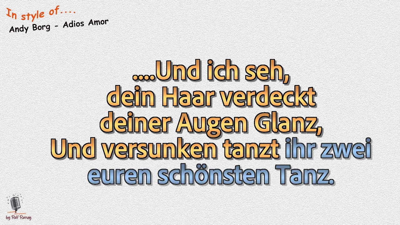 Andy Borg - Adios Amor - Instrumental und Karaoke by rolf rattay