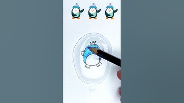 Easy drawing penguin 🐧 💦 but in water #kids #easydrawing #drawing #penguin
