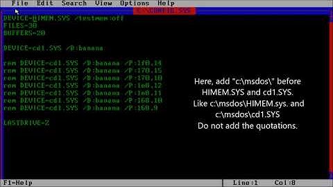How to Install MS-DOS manually with commands (CD-ROM setup included)
