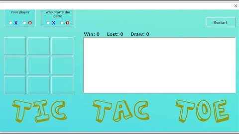 Create a Tic Tac Toe Game  Using Excel VBA (including the database)