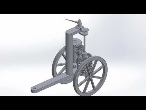 South-pointing chariot in SolidWorks