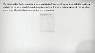 Why is the Middle East considered a perceptual region? It does not have a clear definition and only