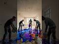 Blue Purple Orange Metallic Epoxy Living Room Transformation#epoxyfloor