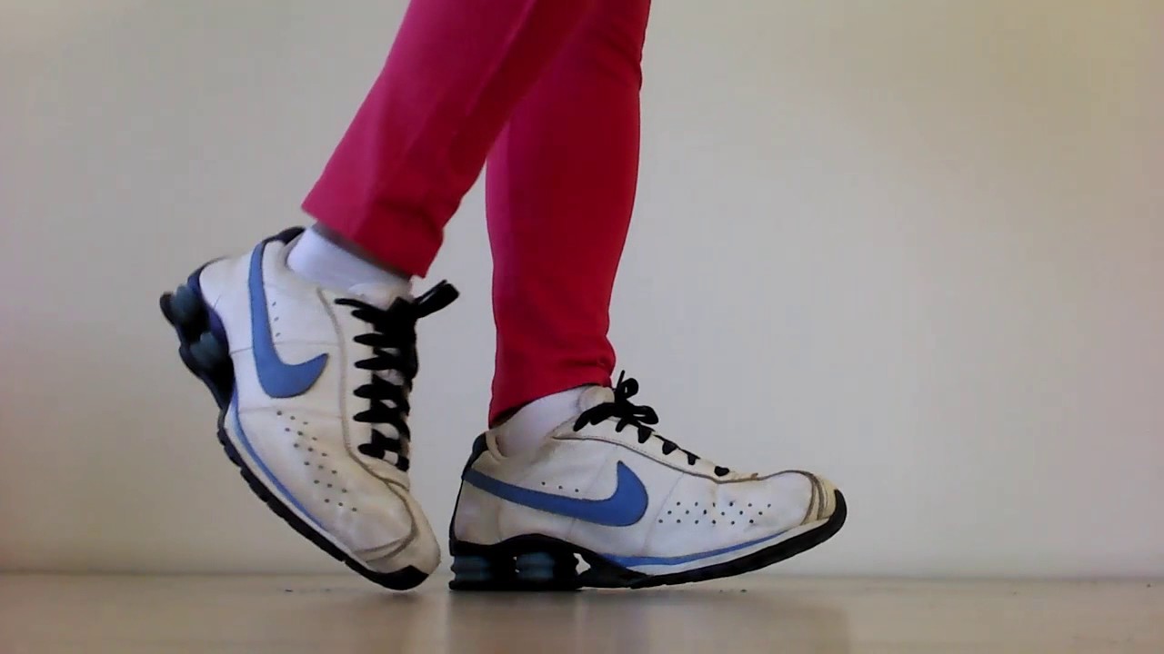 blue and silver nike shox