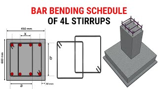 Bar bending schedule of 4L stirrups | BBS of 4L Ties | Reinforcement details | Civil Tutor