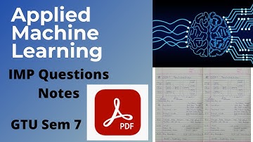 Applied Machine Learning (3171617) GTU IMP questions, Note, Paper Information