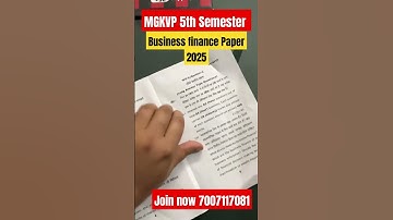 Business Finance Question Paper | MGKVP 5th Semester Exam 2025 #trending #mgkvpsemesterexam #busine