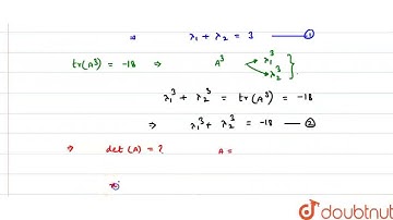 The trace of a square matrix is defined to be the sum of its diagonal entries. If A is a 2times2...