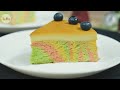 Resepi Kek Karamel Pelangi | Creme' Caramel Rainbow Cake Recipe [INDO | ENG Subs]