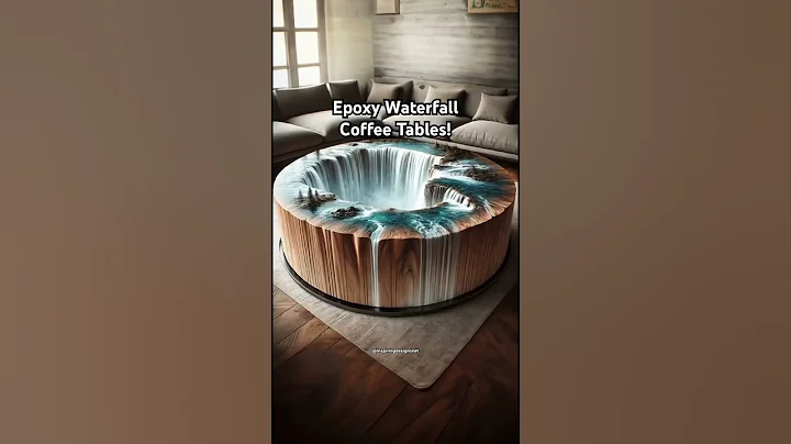 Incredible waterfall coffee tables made from wood and epoxy! 🤯🤯 #woodworking #interiordesign