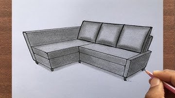 How to Draw a Sofa in 3 Point Perspective