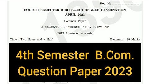 ENTREPRENEURSHIP  DEVELOPMENT          |              4th Sem  B.Com.  Question Paper 2023  #calicut
