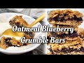 オートミールブルーベリークランブルバー‼︎ Oatmeal Blueberry Crumble Bars! Easy + Delicious