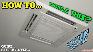How to clean ceiling cassette type aircon (mitsubishi)