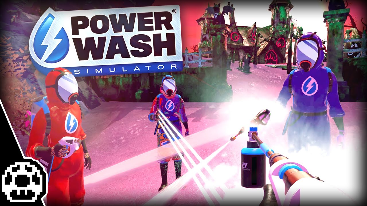 Buben sind am Powerwashen.