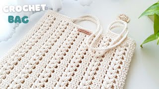 🧶Super Easy DIY Crochet Bag | Crochet Tote Bag | Crochet Puff Stitch Market Bag | ViVi Berry Crochet