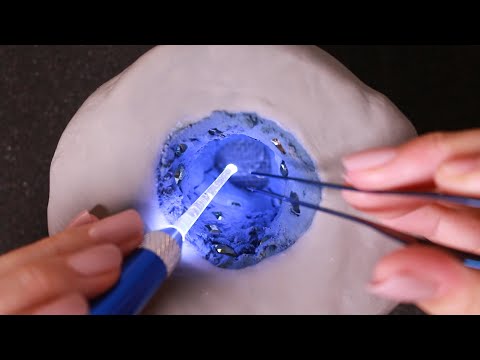 ASMR 바스락 대왕 돌 귀청소✨ | 가루 귀지 | 꿀 귀지 |노토킹 | Giant stone Ear Cleaning | No-Talking |巨大な石の耳掃除 |