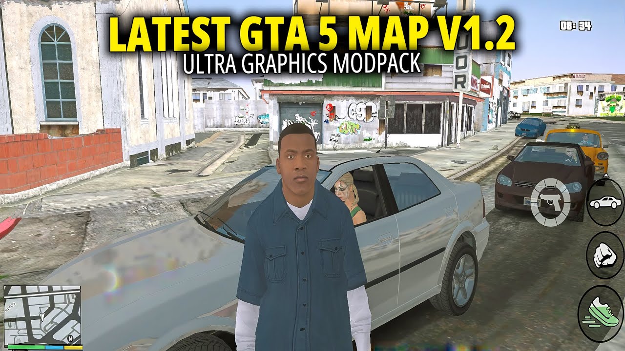 Latest GTA SA with GTA 5 Map for Android | V2SA Android v1.2 Full Setup (2025)🔥