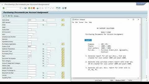 SAP ME2K T Code | SAP MM | SAP Purchasing Documents Report Per Account Assignment (Cost Center)