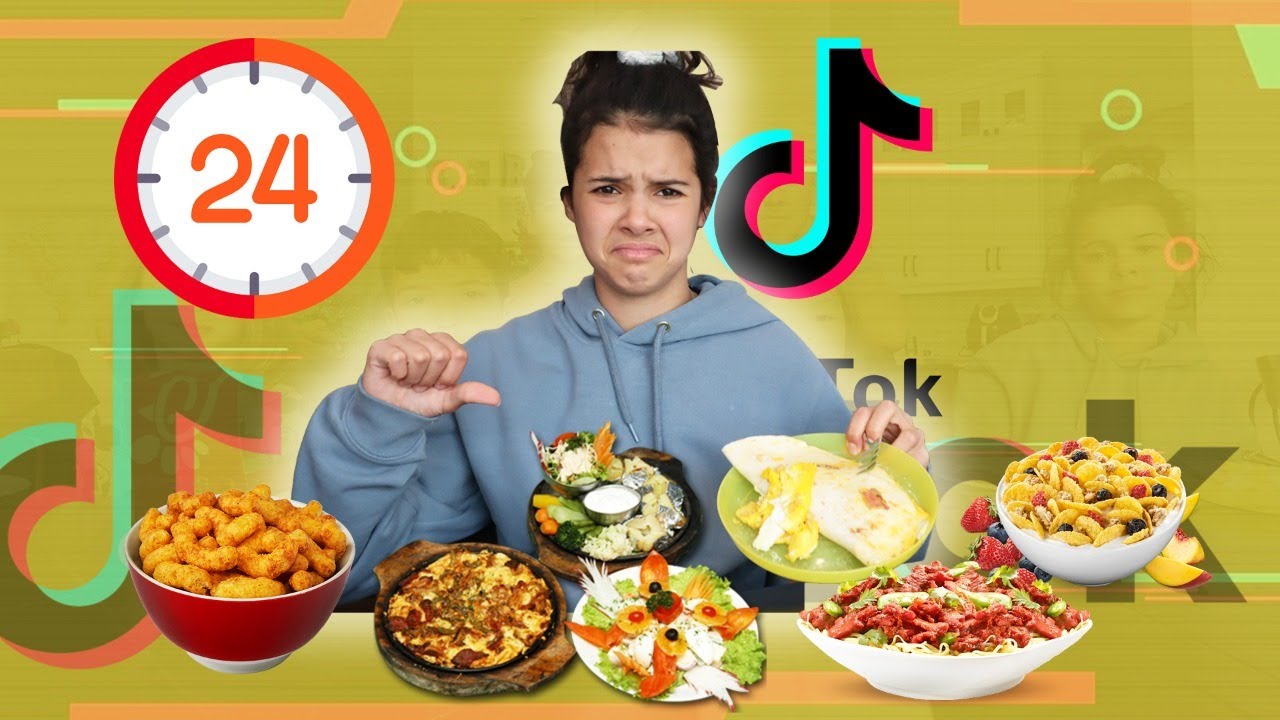 EATING Viral TikTok Food HACKS for 24 hours YouTube
