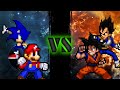 Mario and sonic vs goku and vegeta