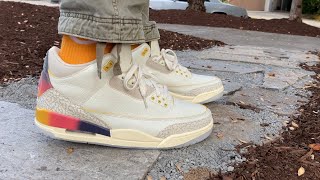 J Balvin Jordan 3 “Sunset” 🌅 On Feet “4K” 