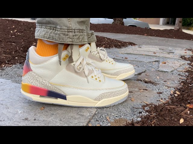 EARLY LOOK!! JORDAN 3 J BALVIN SUNSET DETAILED REVIEW & ON FEET W