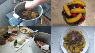تحضير لحيمة ديال العيد الكبير في وجبة الغداء بالبطاطة و الزيتون