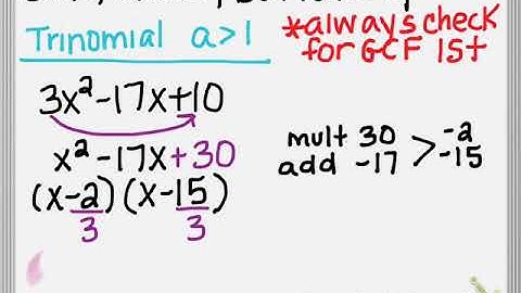 Slide, Divide, Bottoms up Factoring Method