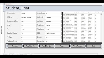 How to Create and Print Student Records in MS Access with Form Using VBA - Part 2 of 2