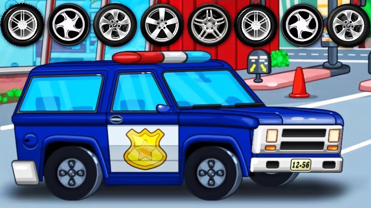 CAR WASH | Police Car for Kids Game App Kids - Videos for kids ...