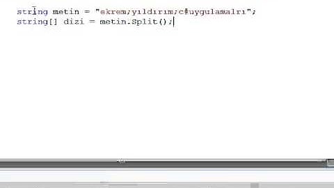 C#: String Parçalama (Split)