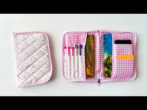 Book Pouch Sewing Tutorial. Step-by-step tutorial. Cute and Practical. Pattern is available 