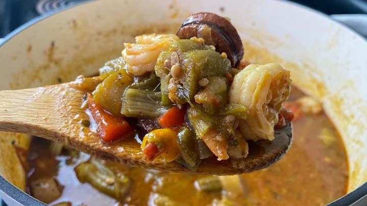 ¡Delicioso gumbo de camarón y okra sin roux! Receta fácil