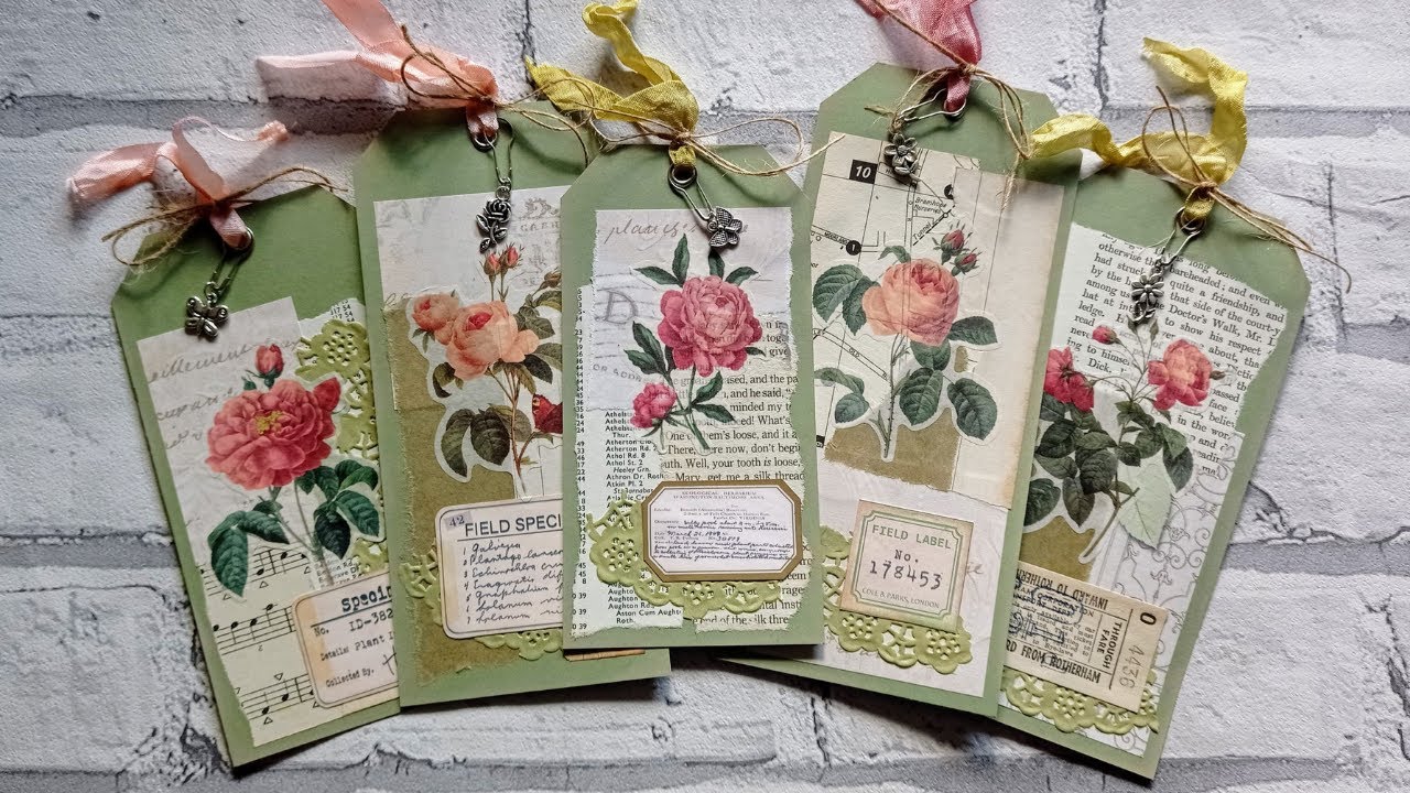 Quick & Easy Collaged Junk Journal Tags Using Scraps & Washi Stickers