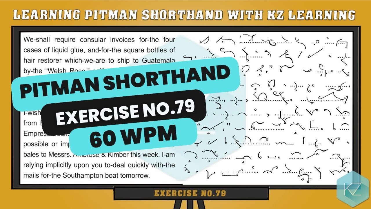 Exercise No.79 @ 60 WPM - Pitman Shorthand Dictation - KZ Learning #shorthand