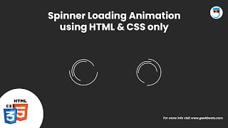 How to Create Spinner Loading Animation using HTML & CSS only | Geekboots