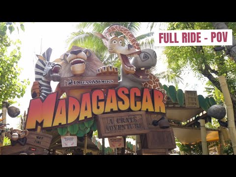 4K Full Ride Front Seat Pov: Madagascar: A Crate Adventure at Universal Studios Singapore