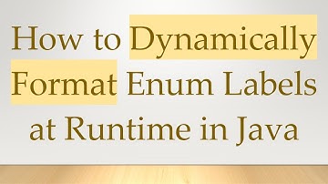 How to Dynamically Format Enum Labels at Runtime in Java