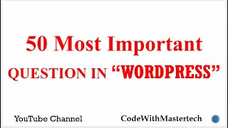 TOP 50 WORDPRESS MCQ'S QUESTIONS & ANSWERS || Hindi and English Language