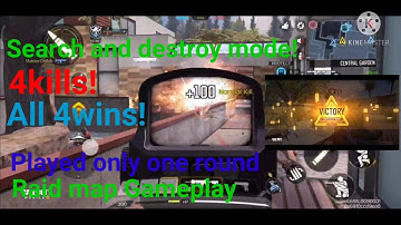 A new row of Search And Destroy mode Gameplay! Raid map Gameplay 4kills and 4 wins. COD mobile.