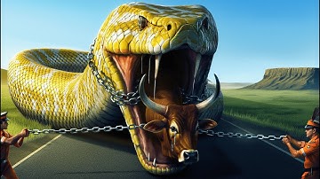 Emergency Rescue Team Saves Exhausted Cow From Giant Python’s