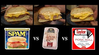 SPAM vs Taylor Pork Roll vs Boar's Head Spiced Ham Comparison  taste test showdown
