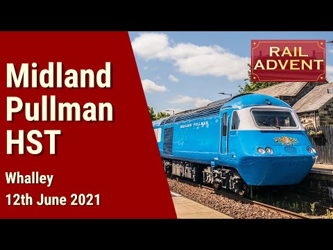 Midland Pullman HST (43055 + 43046) passes through Whalley, Lancashire (4K)